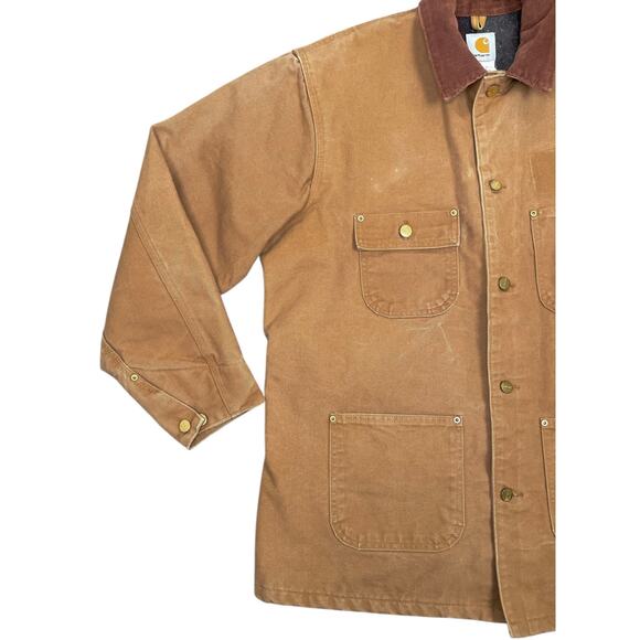 Viintage Carhartt C01 BRN Men’s 42 Reg Chore Jacket Barn Coat Union Made USA - Picture 4 of 16